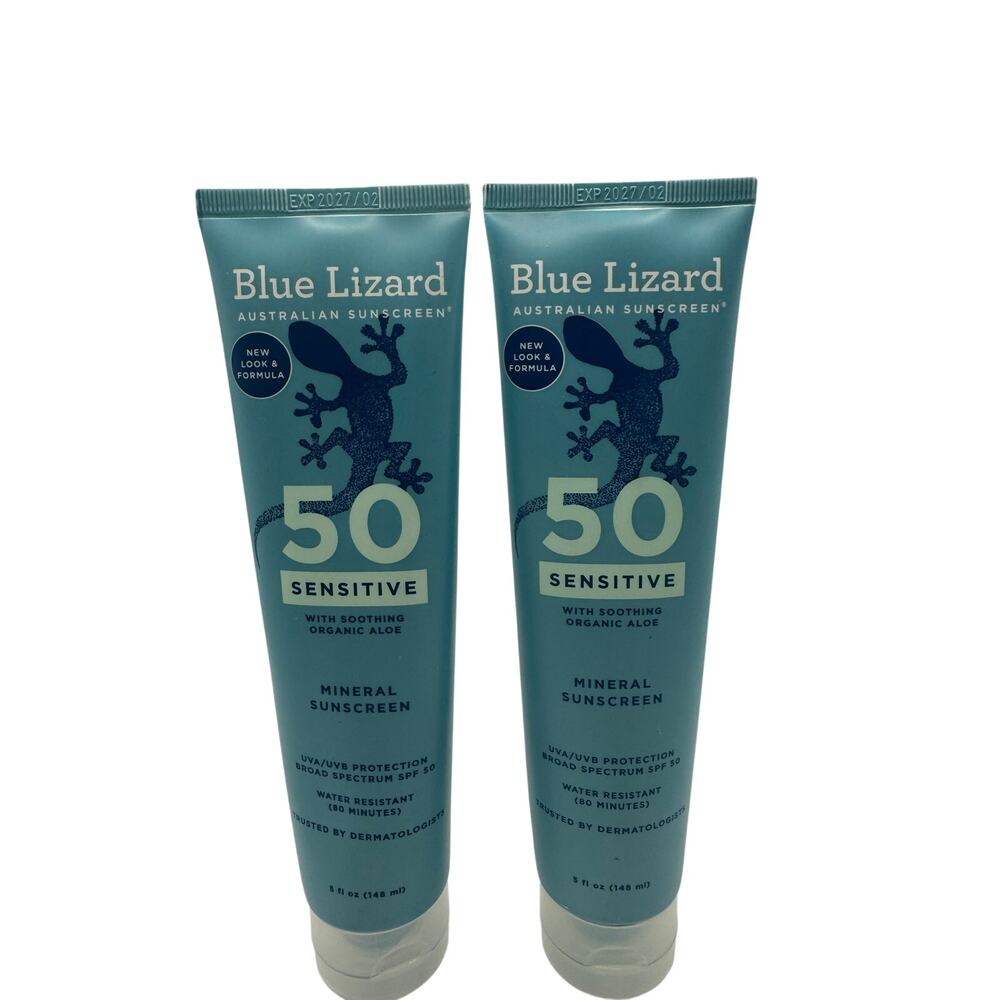 Set of 2 Blue Lizard Australian Sensitive Mineral Sunscreen SPF 50+ 5 Fl. Oz